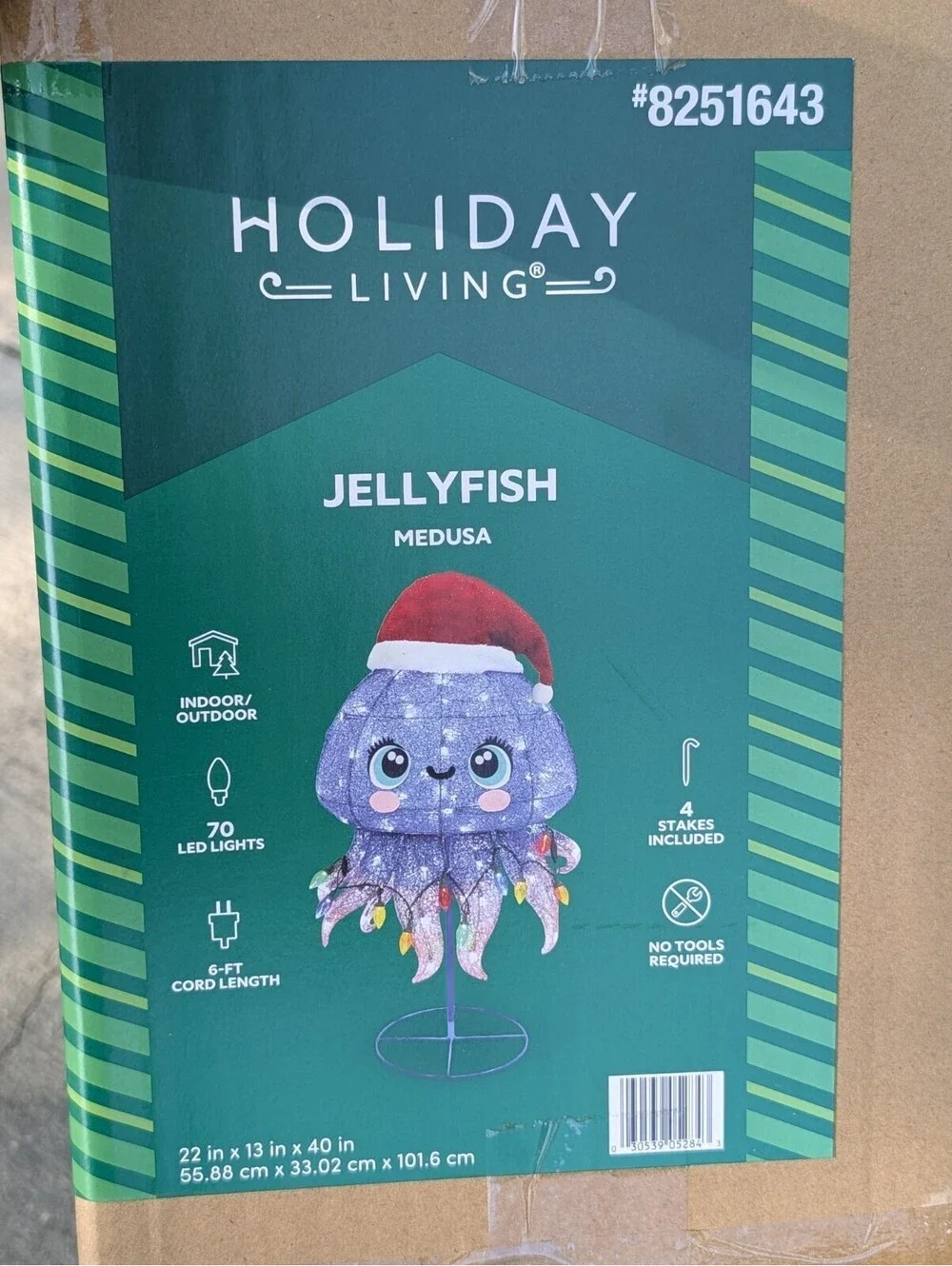 RARE 3.33 FT Twinkling Jellyfish Christmas LED Yard Ornament Coastal Fish HTF
